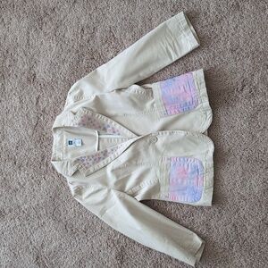 3/4 sleeve hand painted blazer